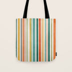 Colorful Stripes Green Orange Yellow White Artwork Tote Bag Gallery Image 1