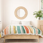 Colorful Stripes Green Orange Yellow White Artwork Duvet Cover Gallery Image 3