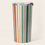 Colorful Stripes Green Orange Yellow White Artwork Travel Mug Gallery Image 2