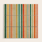 Colorful Stripes Green Orange Yellow White Artwork Wood Wall Art Gallery Image 1
