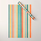 Colorful Stripes Green Orange Yellow White Artwork Wrapping Paper Gallery Image 1