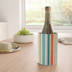 Colorful Stripes Green Orange Yellow White Artwork Wine Chiller Gallery Image 4