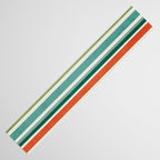 Colorful Stripes Green Orange Yellow White Artwork Table Runner Gallery Image 3