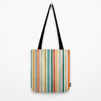 Colorful Stripes Green Orange Yellow White Artwork Tote Bag Gallery Image 2