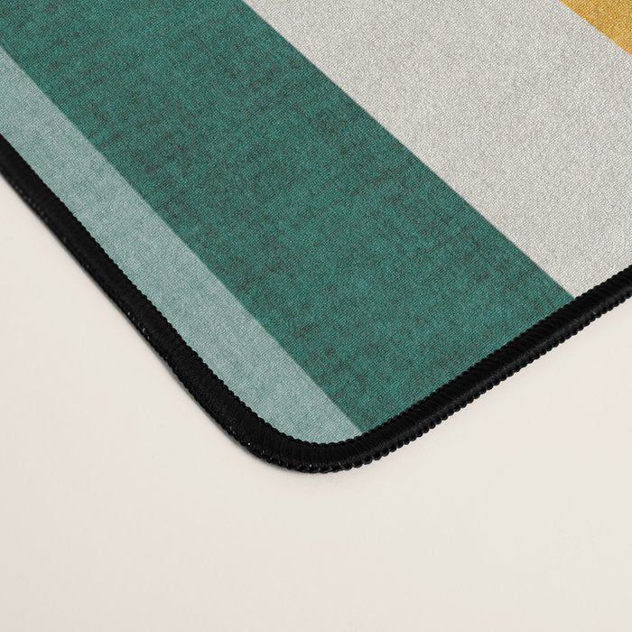Colorful Stripes Green Orange Yellow White Artwork Desk Mat Gallery Image 4