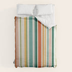 Colorful Stripes Green Orange Yellow White Artwork Duvet Cover Gallery Image 6
