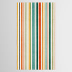 Colorful Stripes Green Orange Yellow White Artwork Tablecloth Gallery Image 2