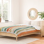 Colorful Stripes Green Orange Yellow White Artwork Duvet Cover Gallery Image 2