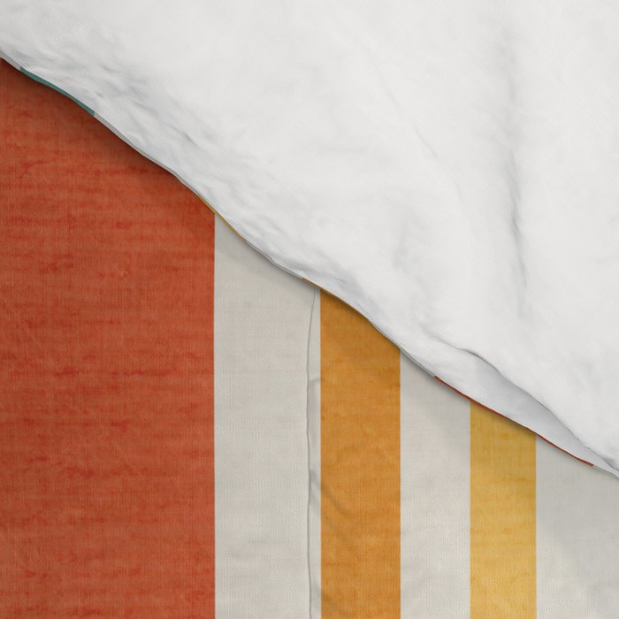 Colorful Stripes Green Orange Yellow White Artwork Comforter Gallery Image 4