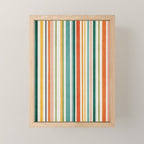 Colorful Stripes Green Orange Yellow White Artwork Mini Art Print Gallery Image 1