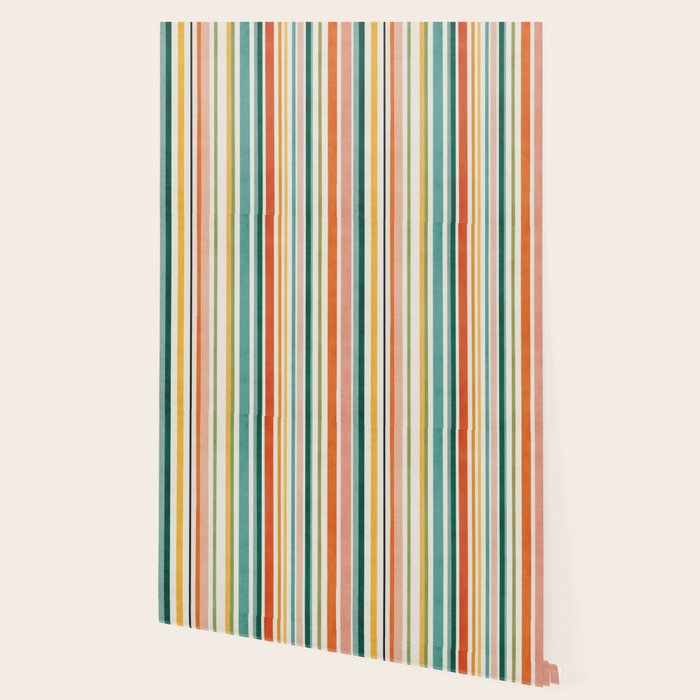 Colorful Stripes Green Orange Yellow White Artwork Wallpaper Gallery Image 2
