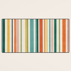 Colorful Stripes Green Orange Yellow White Artwork Desk Mat Gallery Image 3