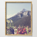Mountain Wildflowers - Banff Nature, Landscape Photography Serving Tray Gallery Image 1