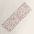 Burgundy Magnolia Pattern Yoga Mat Gallery Image 1