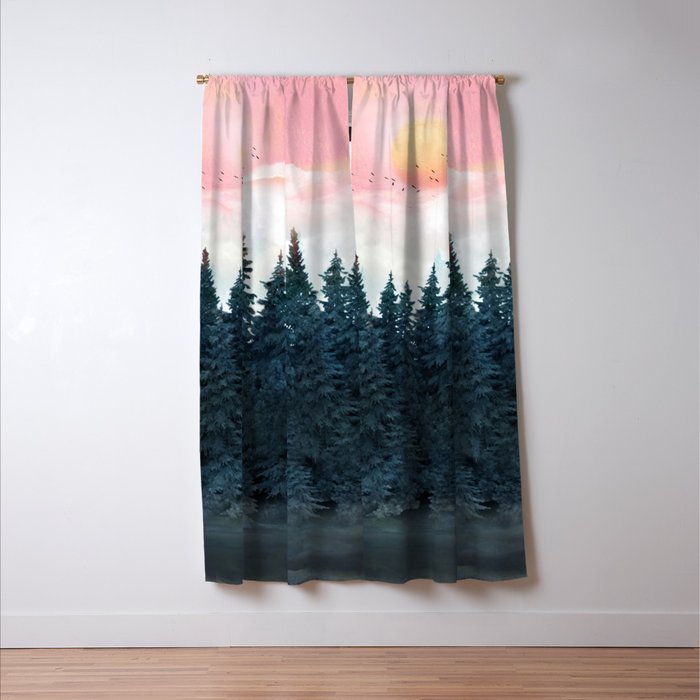Forest Under the Sunset Window Curtain Gallery Image 3