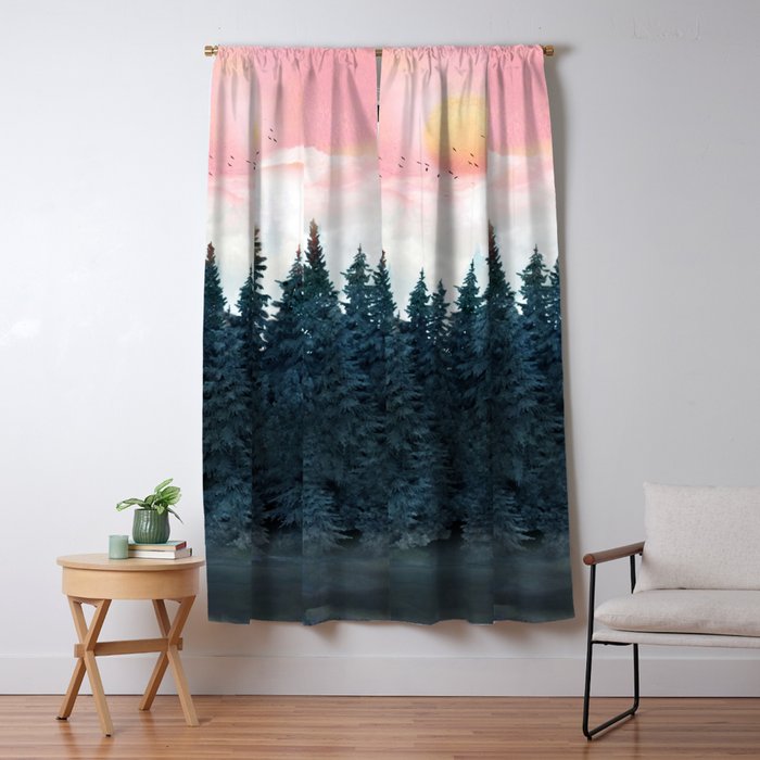 Forest Under the Sunset Window Curtain Gallery Image 5