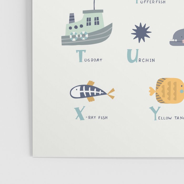 Ocean sea life alphabet  Poster Gallery Image 3