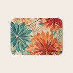 Floral Summer in Vibrant Blooms Bath Mat Gallery Image 1