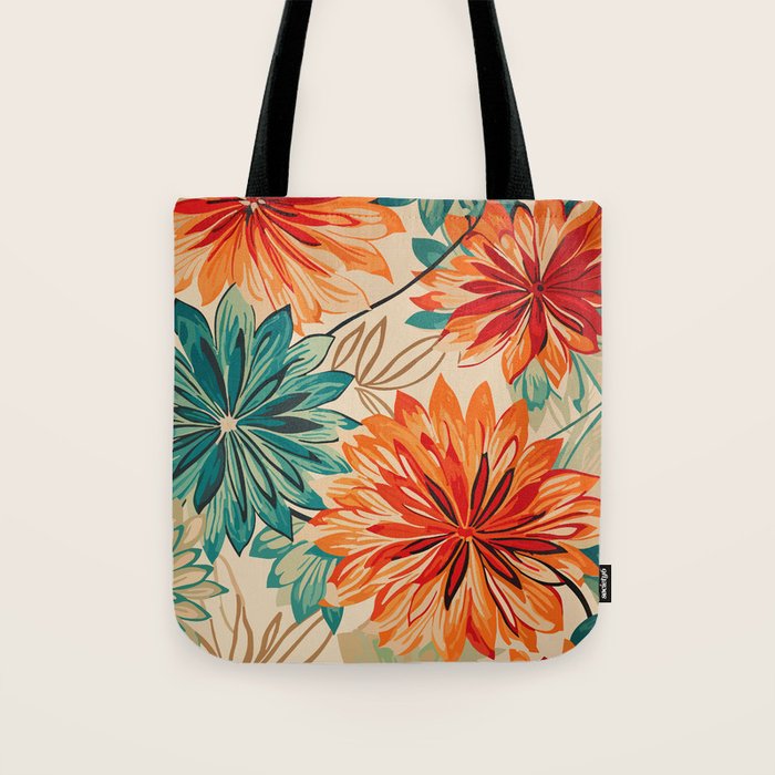 Floral Summer in Vibrant Blooms Tote Bag Gallery Image 1