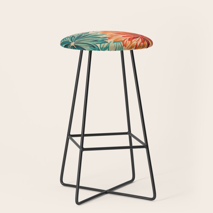 Floral Summer in Vibrant Blooms Stool Gallery Image 1