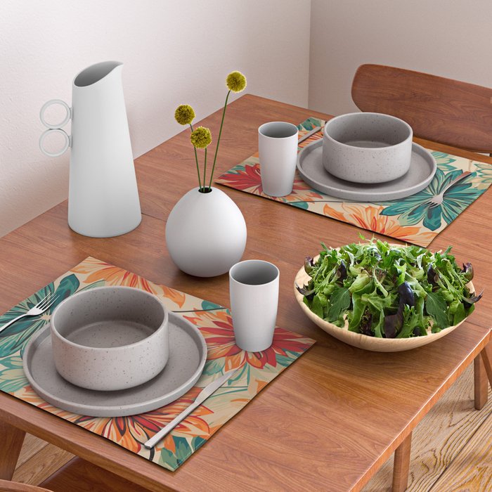 Floral Summer in Vibrant Blooms Placemat Gallery Image 2