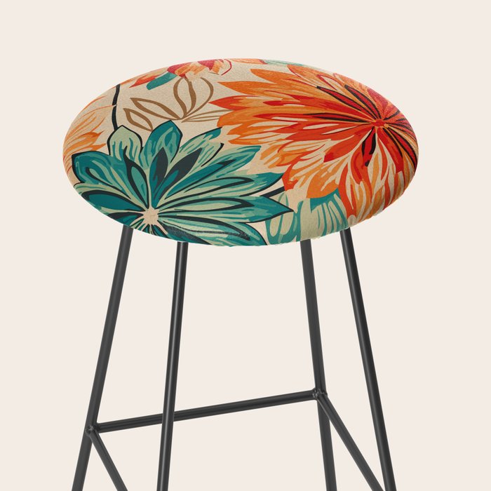 Floral Summer in Vibrant Blooms Stool Gallery Image 2