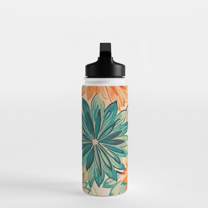 Floral Summer in Vibrant Blooms Water Bottle Gallery Image 3