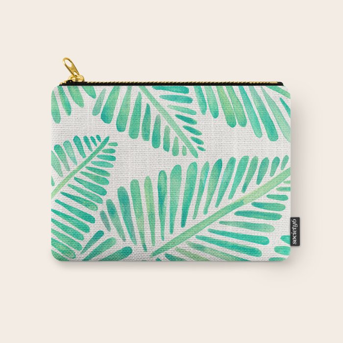 Tropical Banana Leaves - Mint Palette Carry All Pouch Gallery Image 1