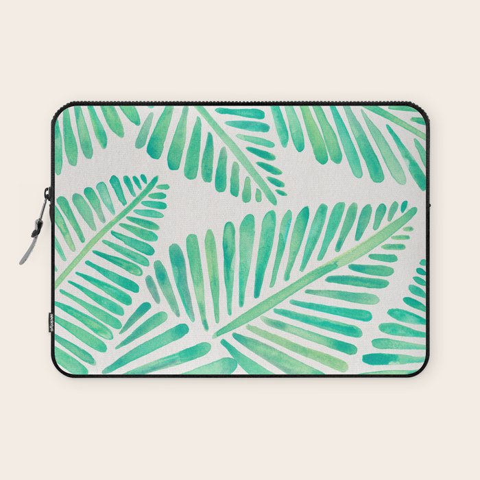 Tropical Banana Leaves - Mint Palette Laptop Sleeve Gallery Image 1