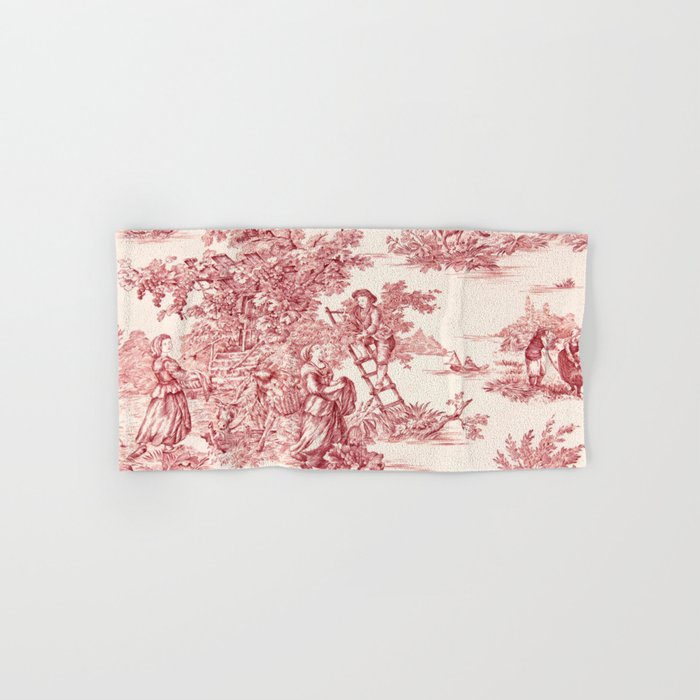 Red Toile de Jouy - 2 Bath Towel Gallery Image 1