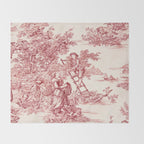 Red Toile de Jouy - 2 Throw Blanket Gallery Image 2