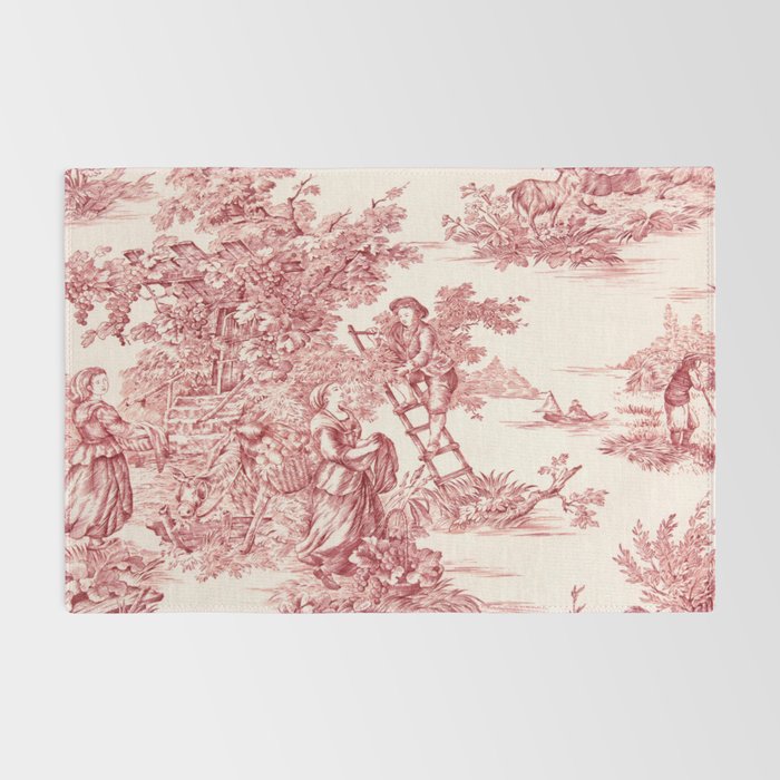 Red Toile de Jouy - 2 Rug Gallery Image 2