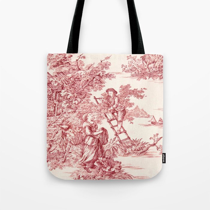Red Toile de Jouy - 2 Tote Bag Gallery Image 1