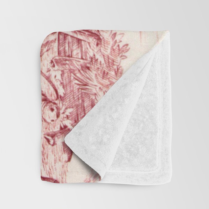 Red Toile de Jouy - 2 Throw Blanket Gallery Image 3