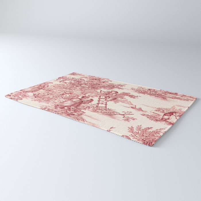 Red Toile de Jouy - 2 Rug Gallery Image 3