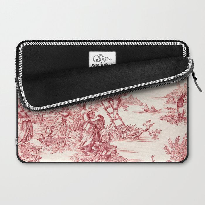 Red Toile de Jouy - 2 Laptop Sleeve Gallery Image 2