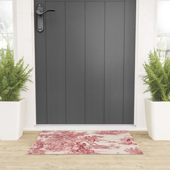 Red Toile de Jouy - 2 Welcome Mat Gallery Image 3