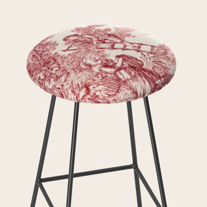 Red Toile de Jouy - 2 Stool Gallery Image 2