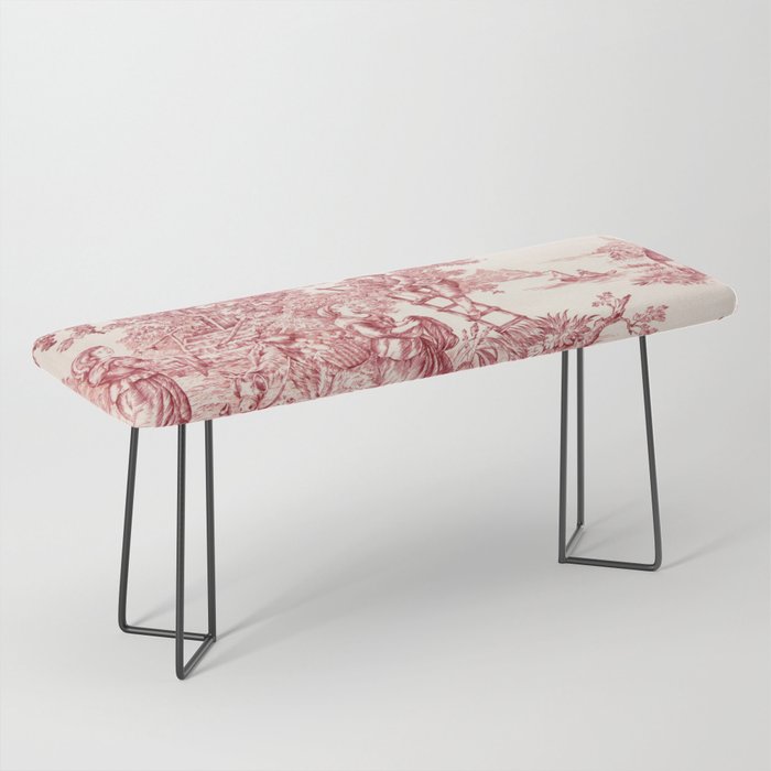 Red Toile de Jouy - 2 Bench Gallery Image 1
