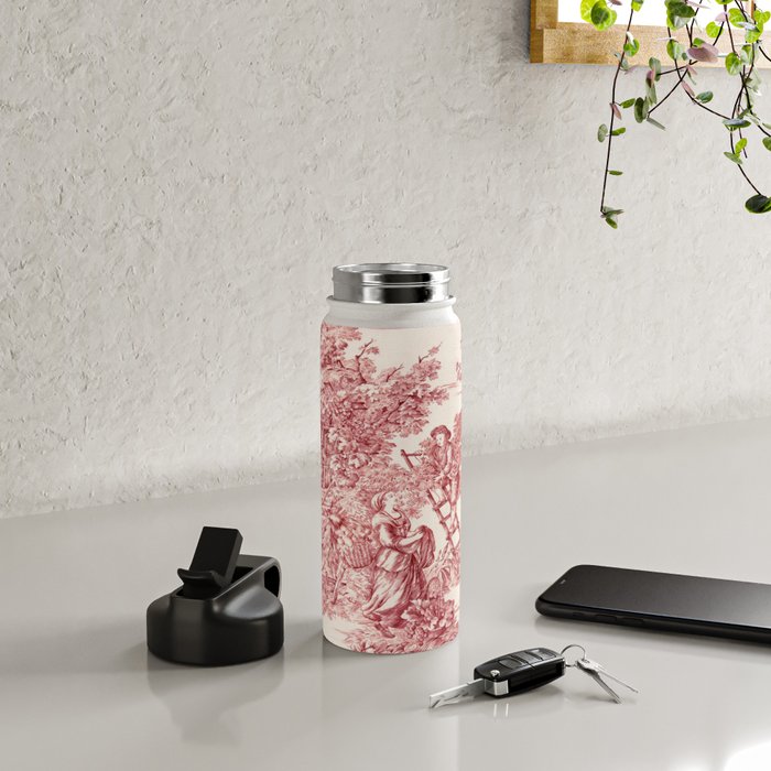 Red Toile de Jouy - 2 Water Bottle Gallery Image 4