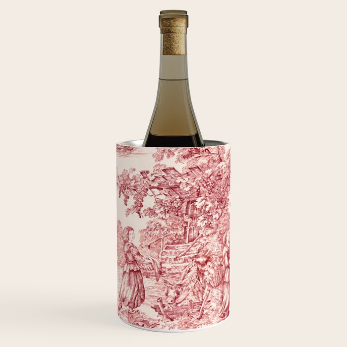 Red Toile de Jouy - 2 Wine Chiller Gallery Image 2