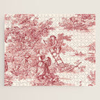 Red Toile de Jouy - 2 Jigsaw Puzzle Gallery Image 1