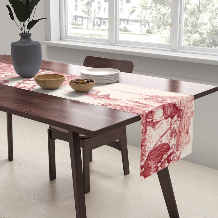 Red Toile de Jouy - 2 Table Runner Gallery Image 2