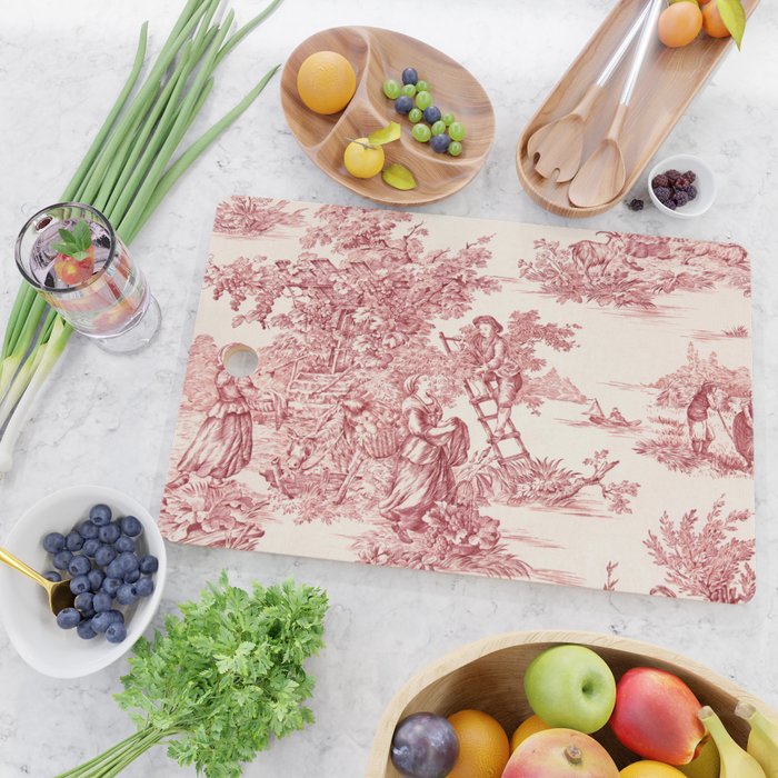 Red Toile de Jouy - 2 Cutting Board Gallery Image 2
