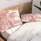 Red Toile de Jouy - 2 Pillow Sham Gallery Image 2
