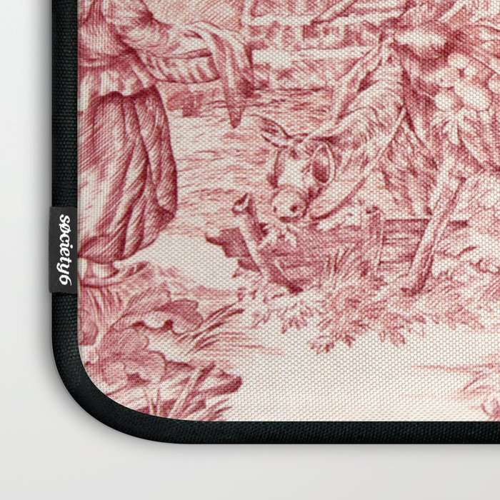 Red Toile de Jouy - 2 Laptop Sleeve Gallery Image 3