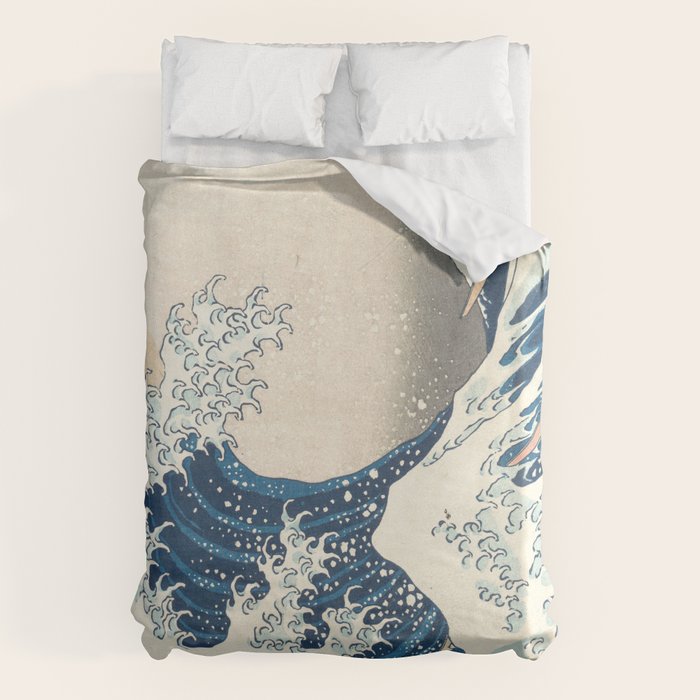 The Great Wave Off Kanagawa by Katsushika Hokusai Thirty Six Views of Mount Fuji - The Great Wave Duvet Cover Gallery Image 6