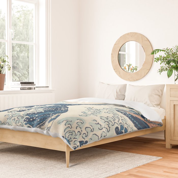 The Great Wave Off Kanagawa by Katsushika Hokusai Thirty Six Views of Mount Fuji - The Great Wave Duvet Cover Gallery Image 2