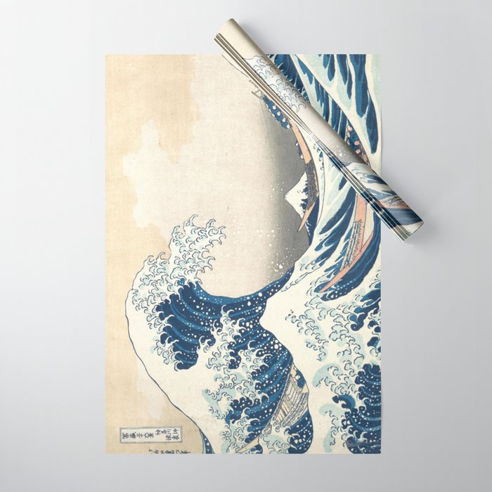 The Great Wave Off Kanagawa by Katsushika Hokusai Thirty Six Views of Mount Fuji - The Great Wave Wrapping Paper Gallery Image 1