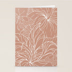 Floral, Butterfly Art, Line Drawing, Terracotta Stationery Card Gallery Image 2